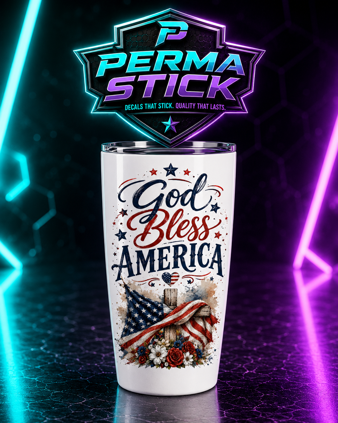 God Bless America - Tumbler Transfer